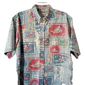 VTG Reyn Spooner Mens XL Mele Kalikmaka 2003 Hawaiian Reverse Print Xmas Shirt